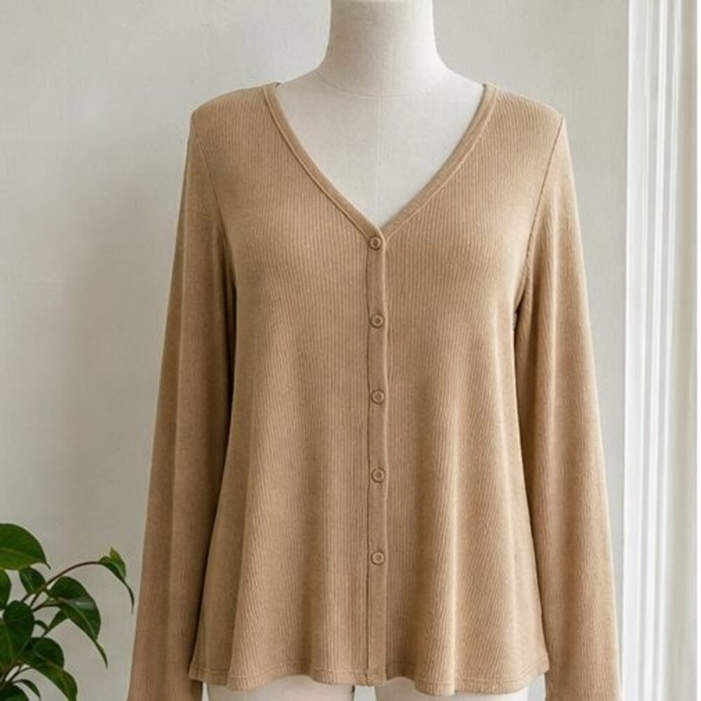 Camel Button Blouse
